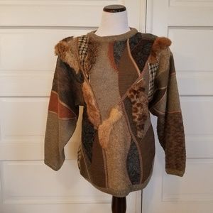 Vintage Annette Dean Multi Media Sweater Size M